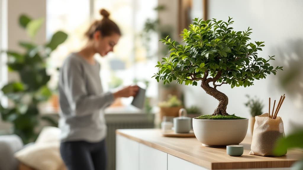 Healthy bonsai thriving in a home environment